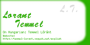 lorant temmel business card